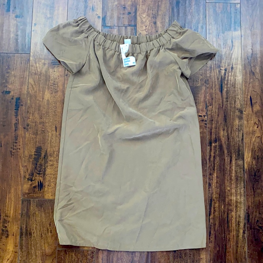 H&M Brown Off Shoulder Dress 6 NWT